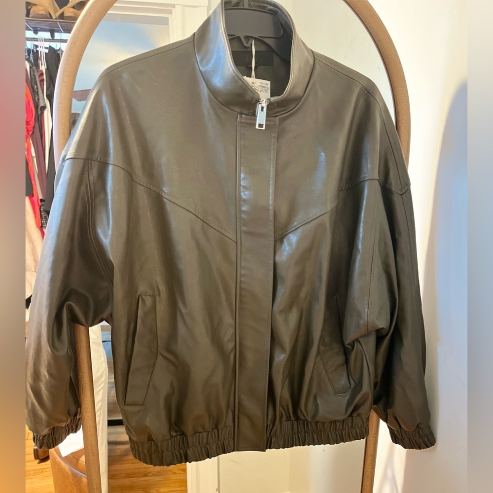 TREND NEW  ZARA FAUX LEATHER HIGH COLLAR BOMBER JACKET 
🚨FIRM PRICE NO DISCOUNT - Picture 7 of 16